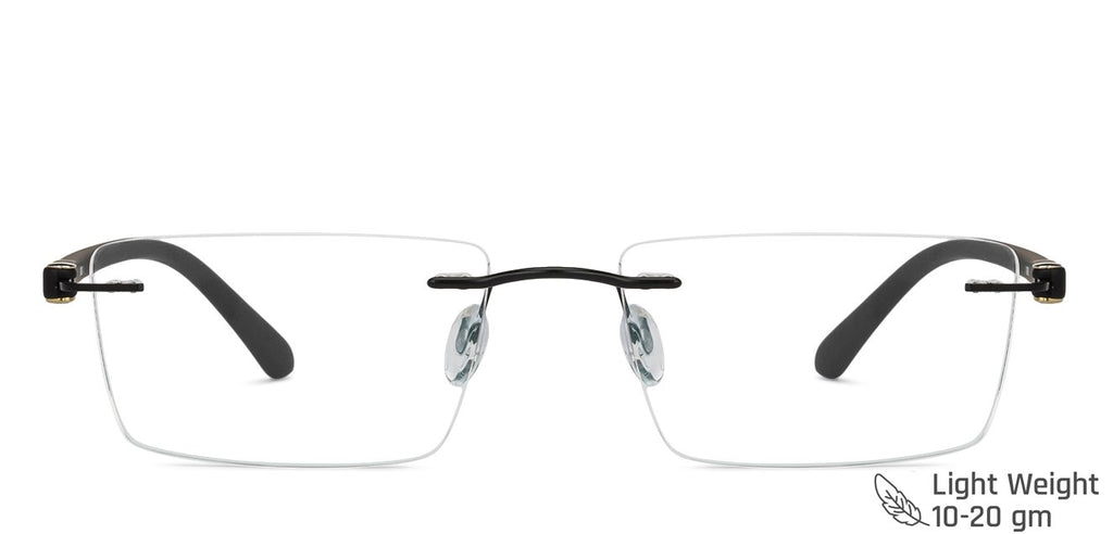 Rimless Eyeglasses-Frame Rectangle--EG