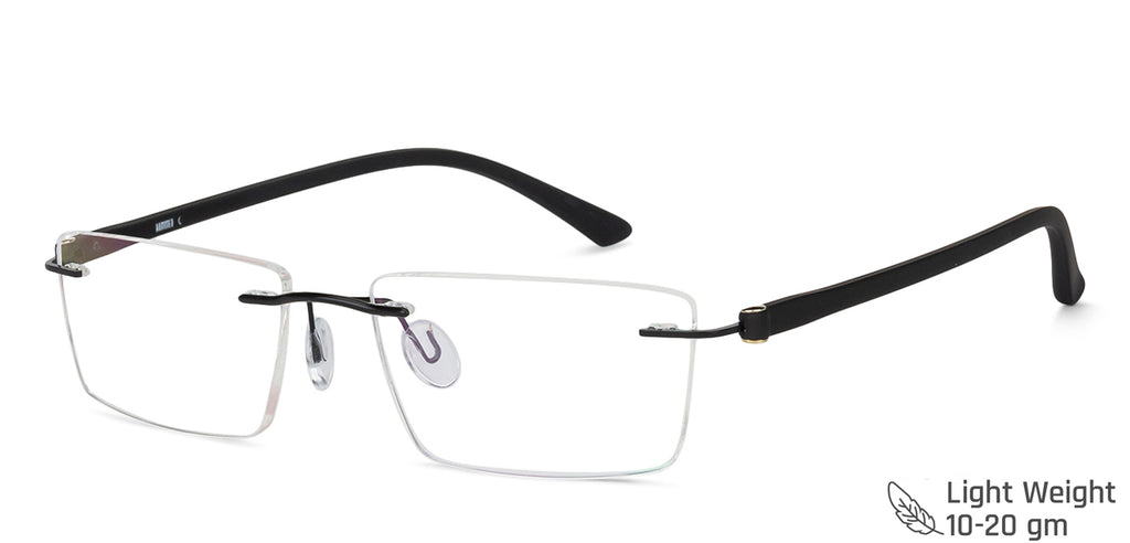 Rimless Eyeglasses-Frame Rectangle--EG