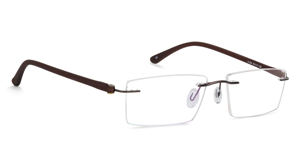 Rimless Eyeglasses-Frame Rectangle--EG