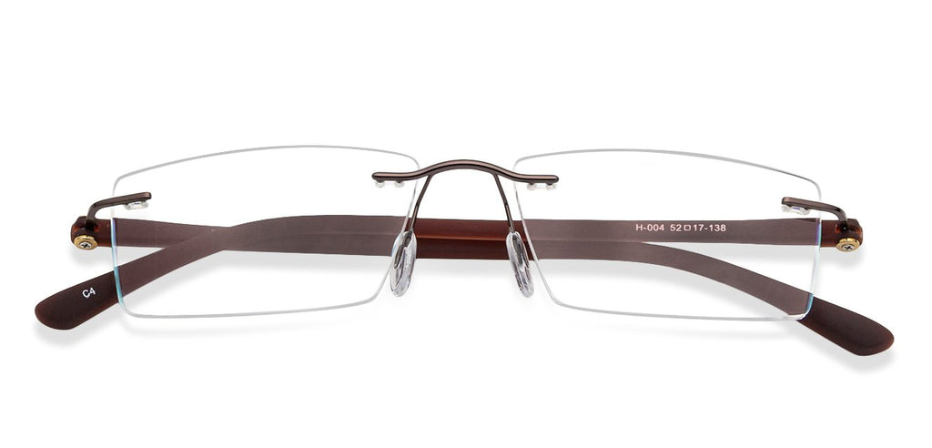 Rimless Eyeglasses-Frame Rectangle--EG