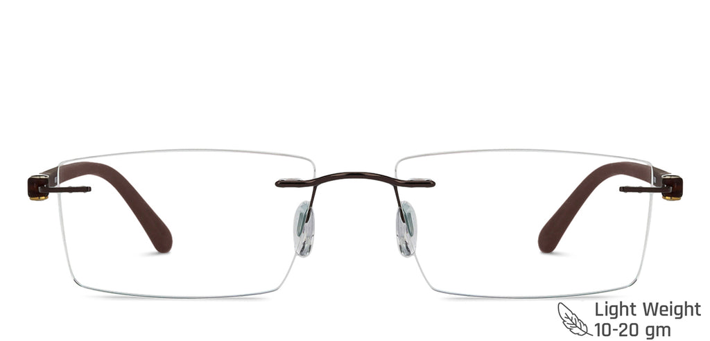 Rimless Eyeglasses-Frame Rectangle--EG