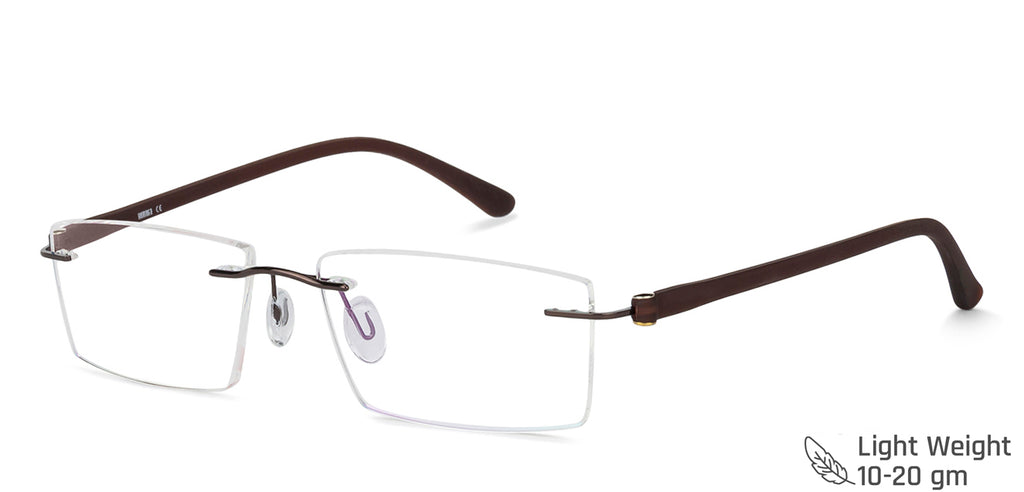 Rimless Eyeglasses-Frame Rectangle--EG