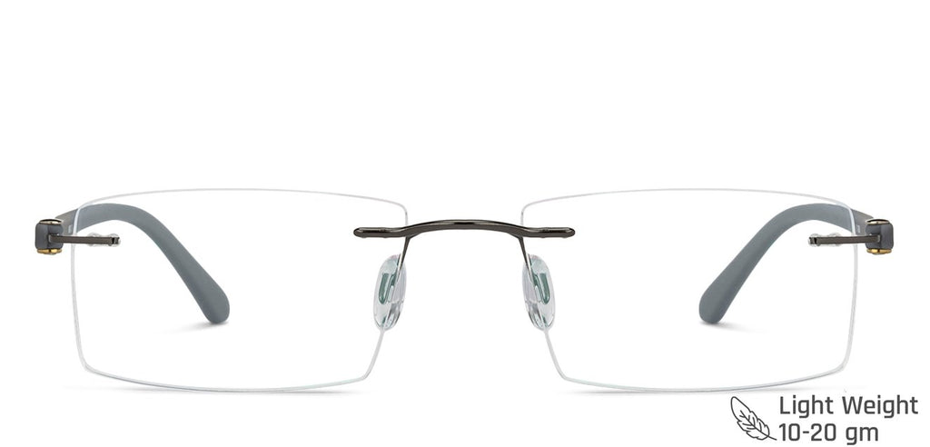Rimless Eyeglasses-Frame Rectangle--EG