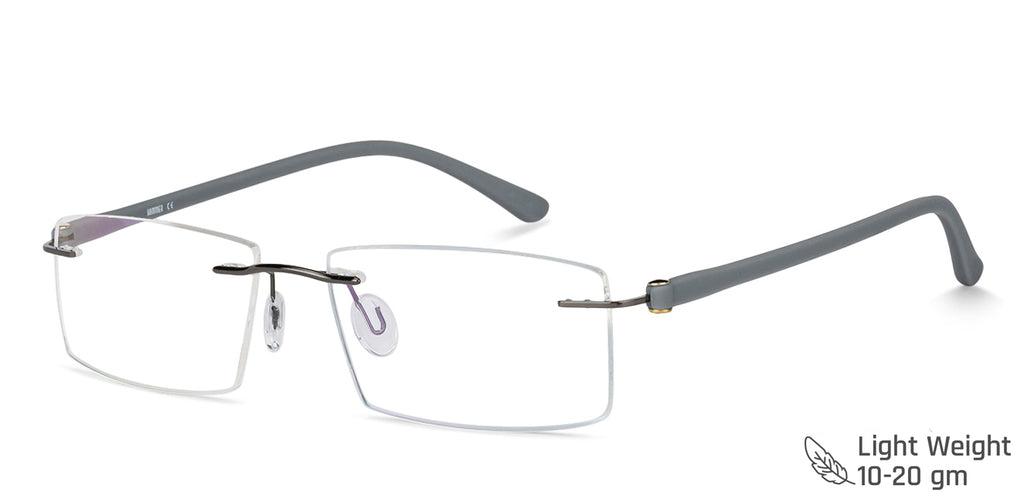 Rimless Eyeglasses-Frame Rectangle--EG