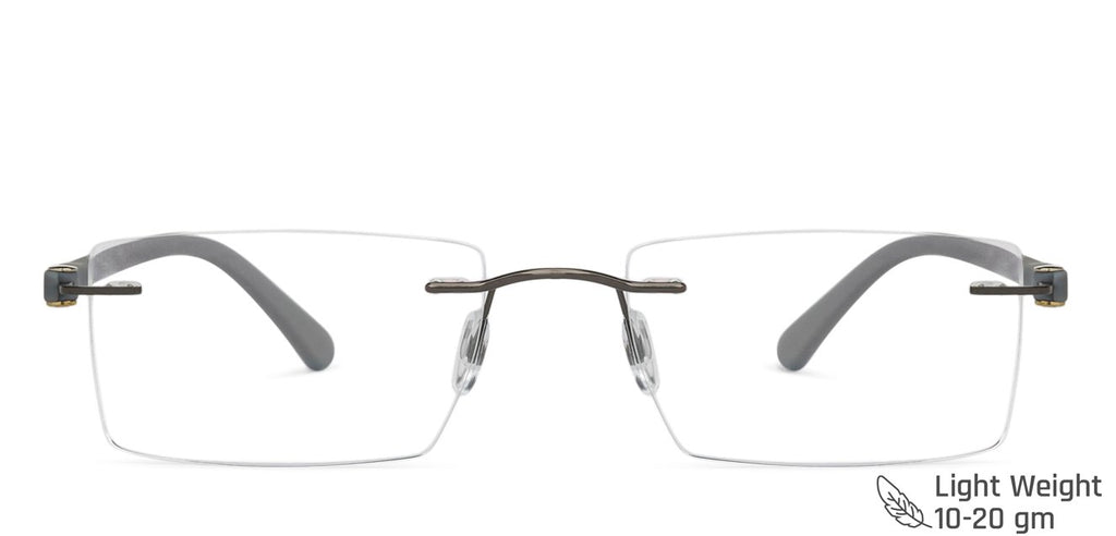 Rimless Eyeglasses-Frame Rectangle--EG