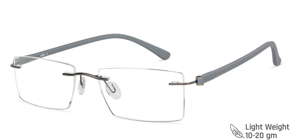Rimless Eyeglasses-Frame Rectangle--EG