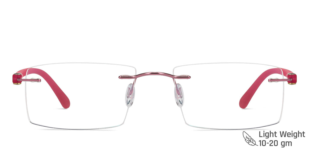 Rimless Eyeglasses-Frame Rectangle--EG