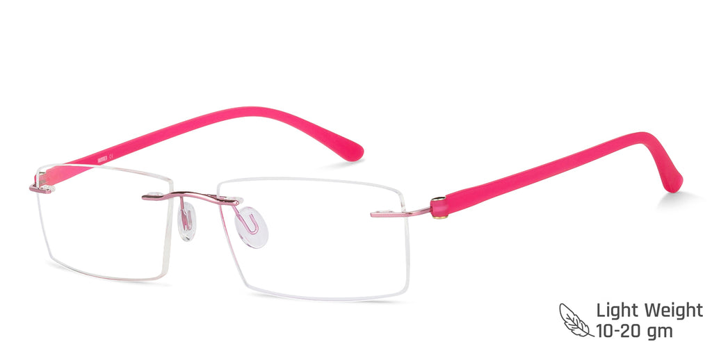Rimless Eyeglasses-Frame Rectangle--EG