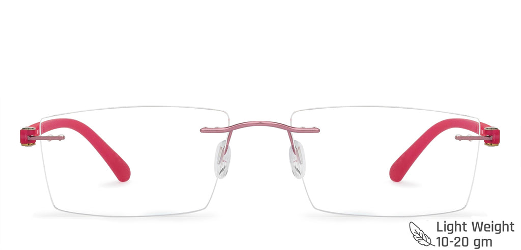 Rimless Eyeglasses-Frame Rectangle--EG