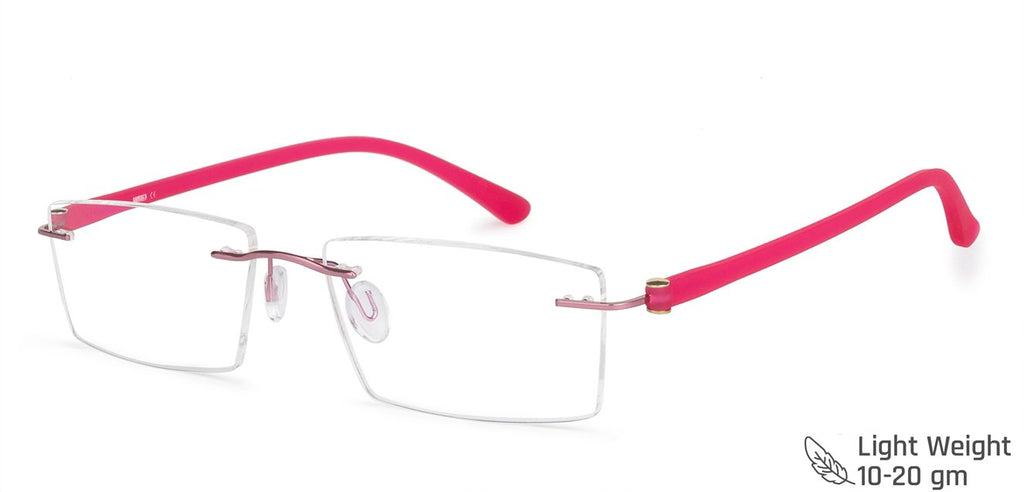 Rimless Eyeglasses-Frame Rectangle--EG