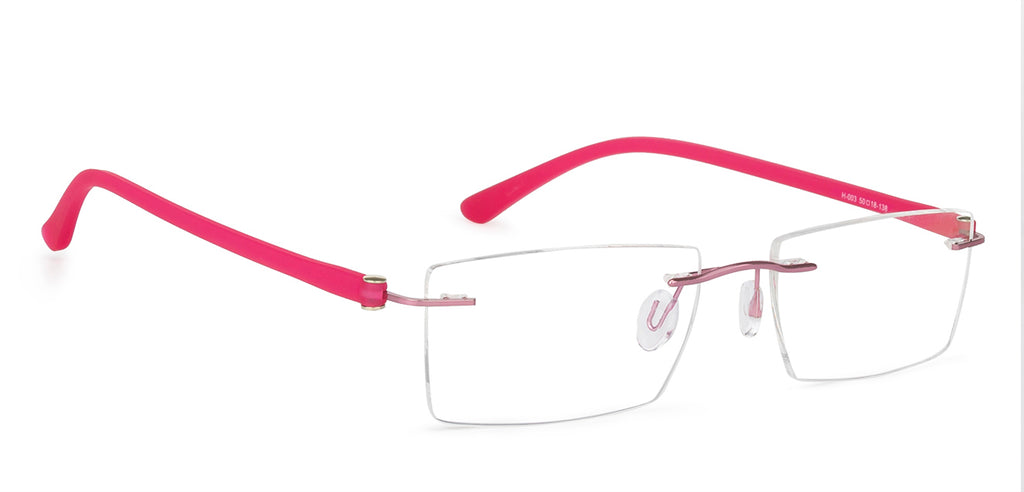 Rimless Eyeglasses-Frame Rectangle--EG