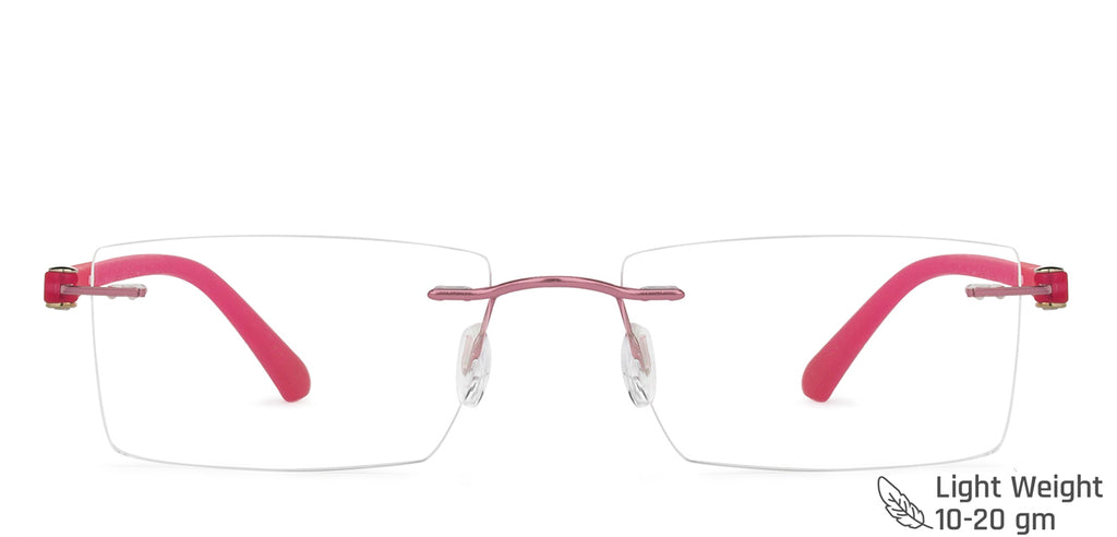 Rimless Eyeglasses-Frame Rectangle--EG