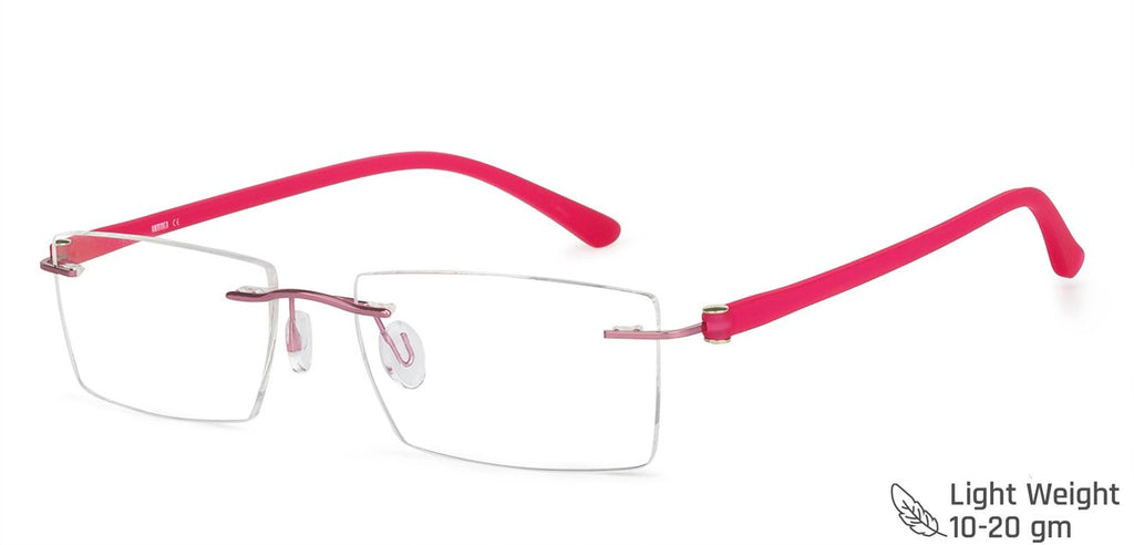 Rimless Eyeglasses-Frame Rectangle--EG