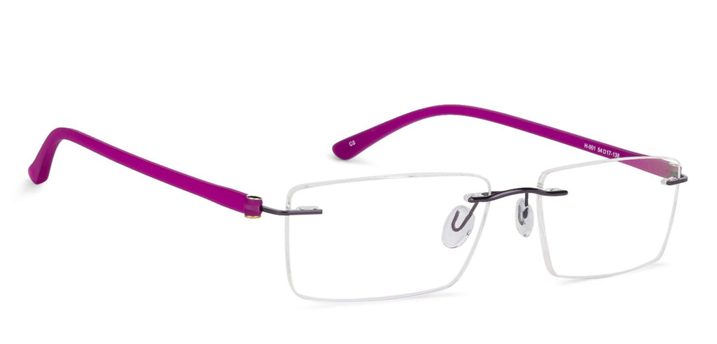 Rimless Eyeglasses-Frame Rectangle--EG