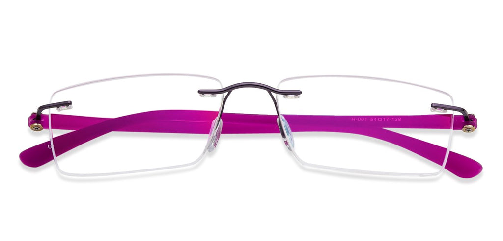 Rimless Eyeglasses-Frame Rectangle--EG