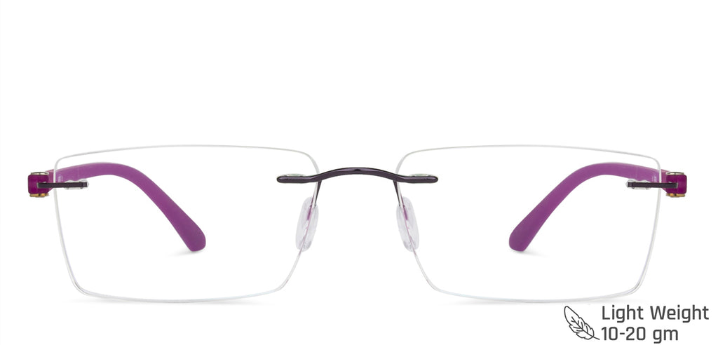 Rimless Eyeglasses-Frame Rectangle--EG