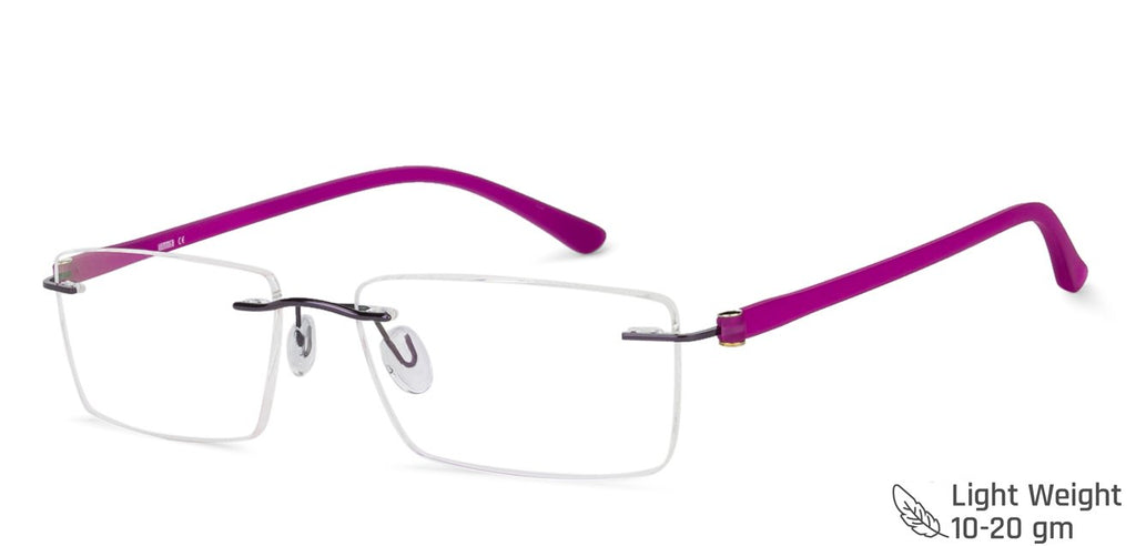 Rimless Eyeglasses-Frame Rectangle--EG