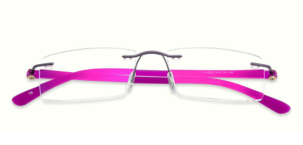 Rimless Eyeglasses-Frame Rectangle--EG