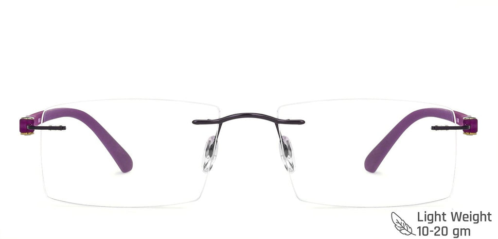 Rimless Eyeglasses-Frame Rectangle--EG