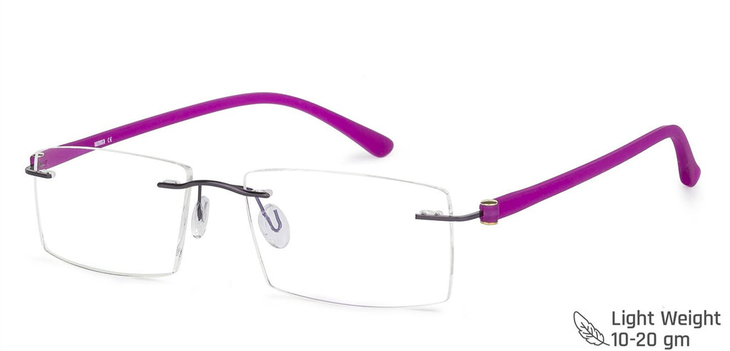 Rimless Eyeglasses-Frame Rectangle--EG