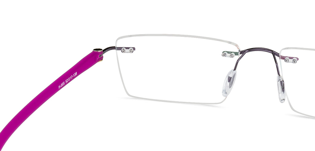 Rimless Eyeglasses-Frame Rectangle--EG