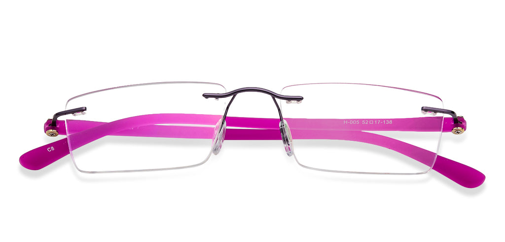 Rimless Eyeglasses-Frame Rectangle--EG