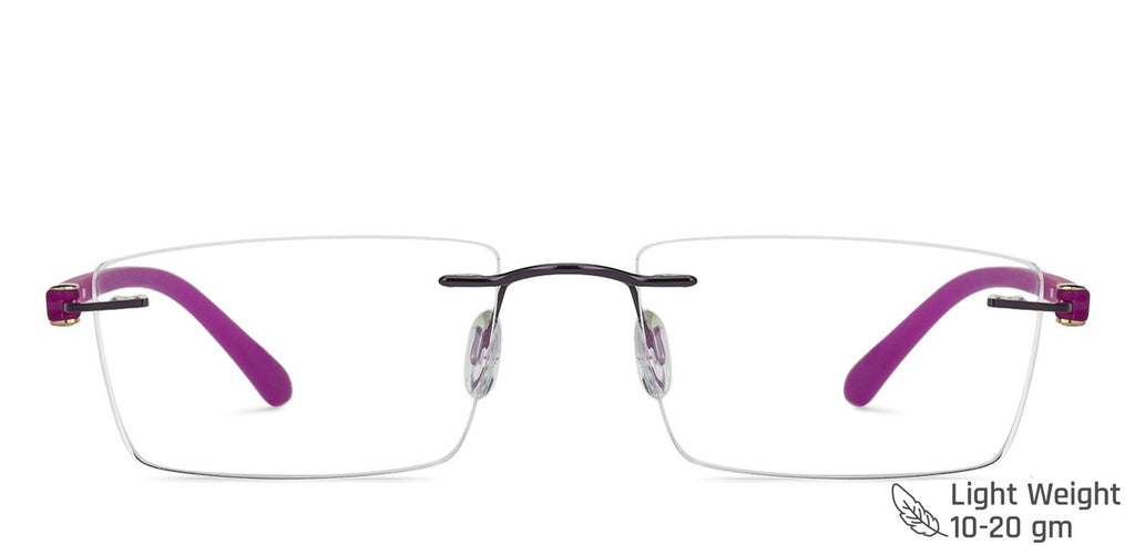 Rimless Eyeglasses-Frame Rectangle--EG