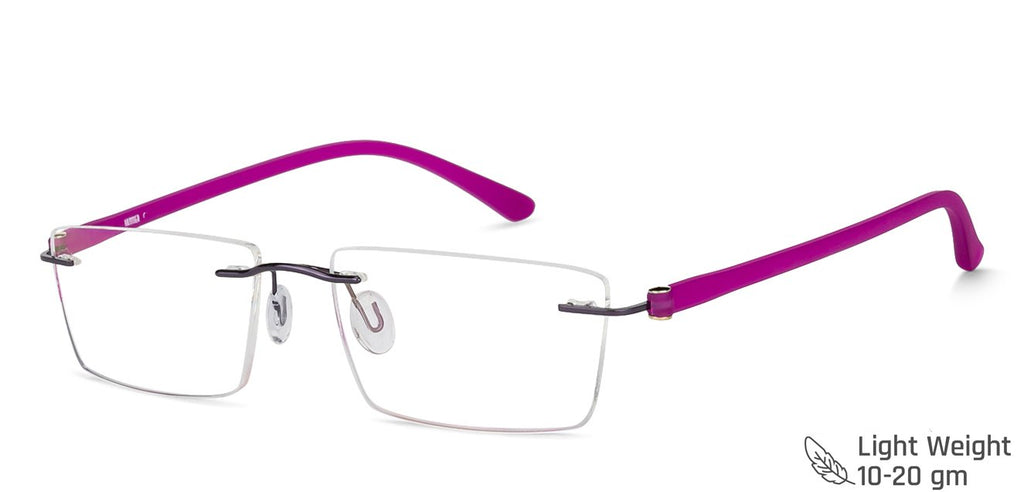 Rimless Eyeglasses-Frame Rectangle--EG