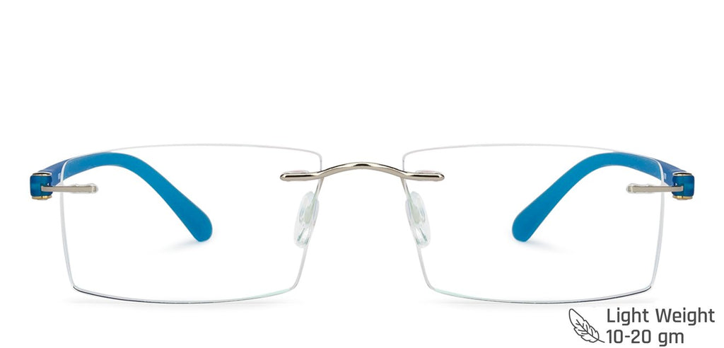 Rimless Eyeglasses-Frame Rectangle--EG