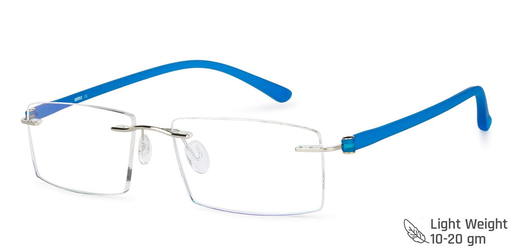 Rimless Eyeglasses-Frame Rectangle--EG