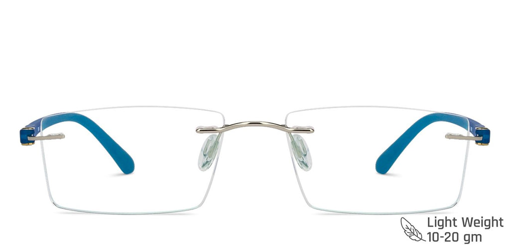 Rimless Eyeglasses-Frame Rectangle--EG