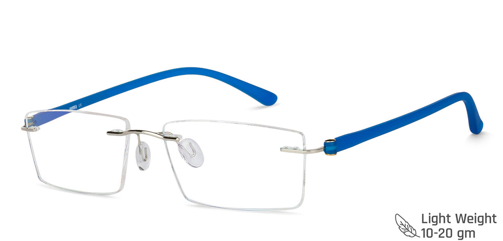 Rimless Eyeglasses-Frame Rectangle--EG