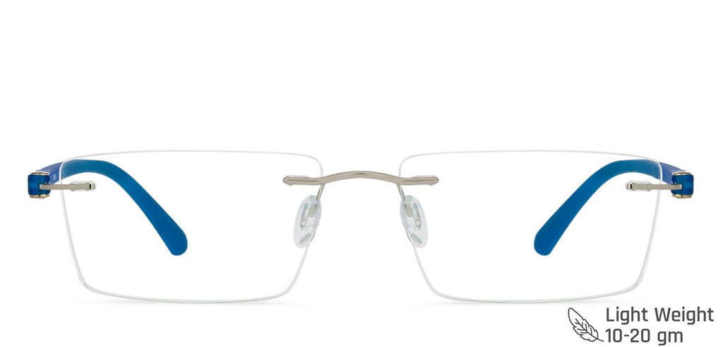Rimless Eyeglasses-Frame Rectangle--EG
