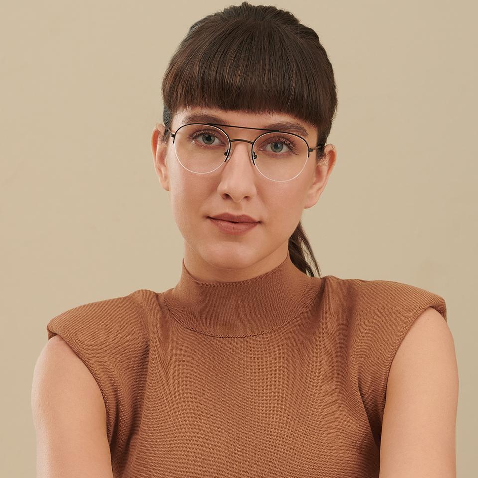 Half Rim Eyeglasses-Frame Aviator--EG