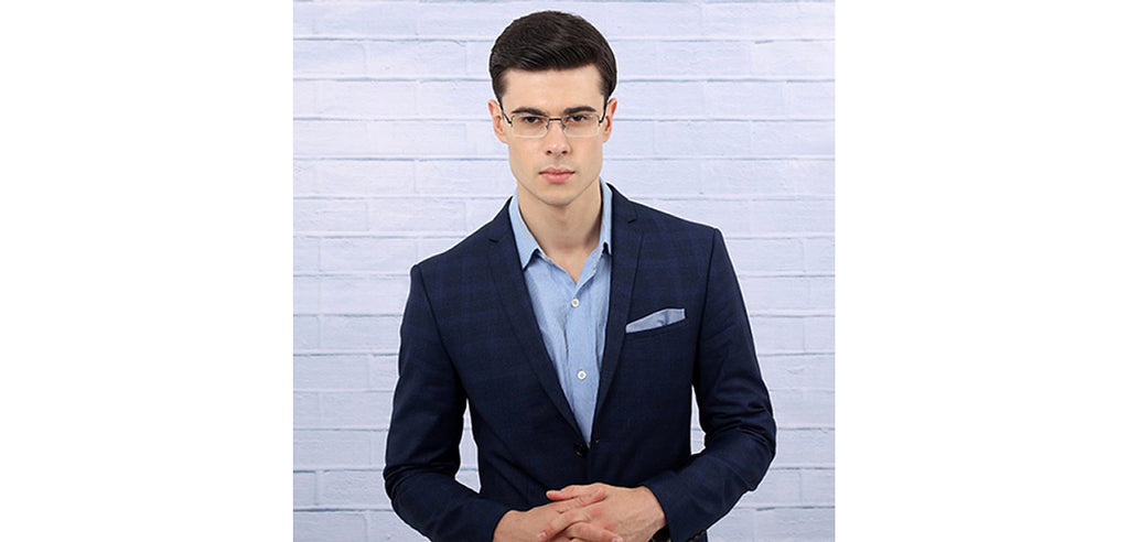 Half Rim Eyeglasses-Frame Rectangle--EG