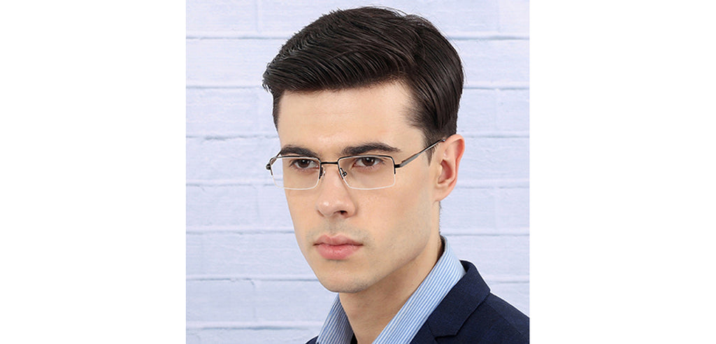 Half Rim Eyeglasses-Frame Rectangle--EG
