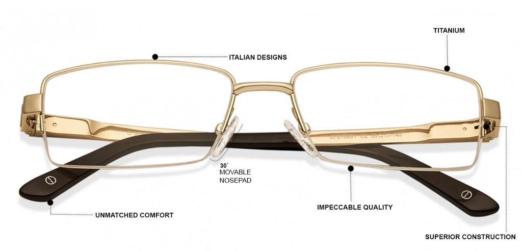 Half Rim Eyeglasses-Frame Rectangle--EG