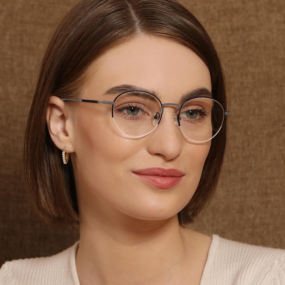Half Rim Eyeglasses-Frame Round--EG