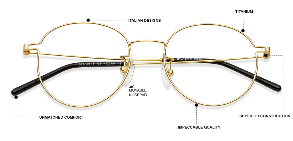 Half Rim Eyeglasses-Frame Round--EG