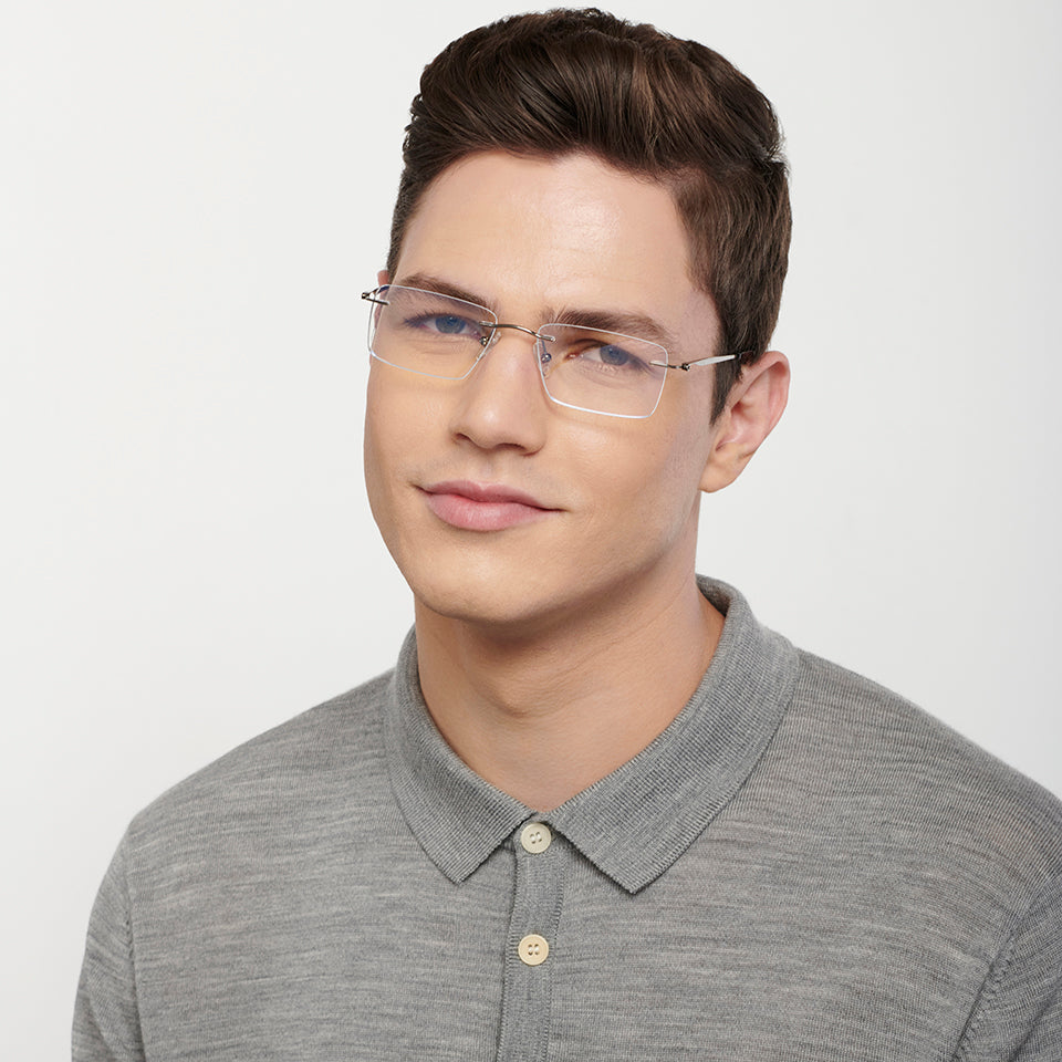 Rimless Eyeglasses-Frame Rectangle--EG