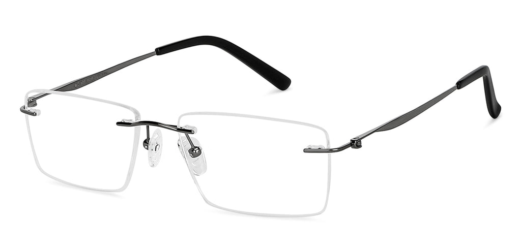 Rimless Eyeglasses-Frame Rectangle--EG