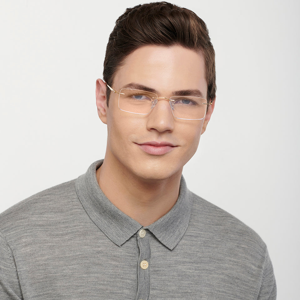 Rimless Eyeglasses-Frame Rectangle--EG