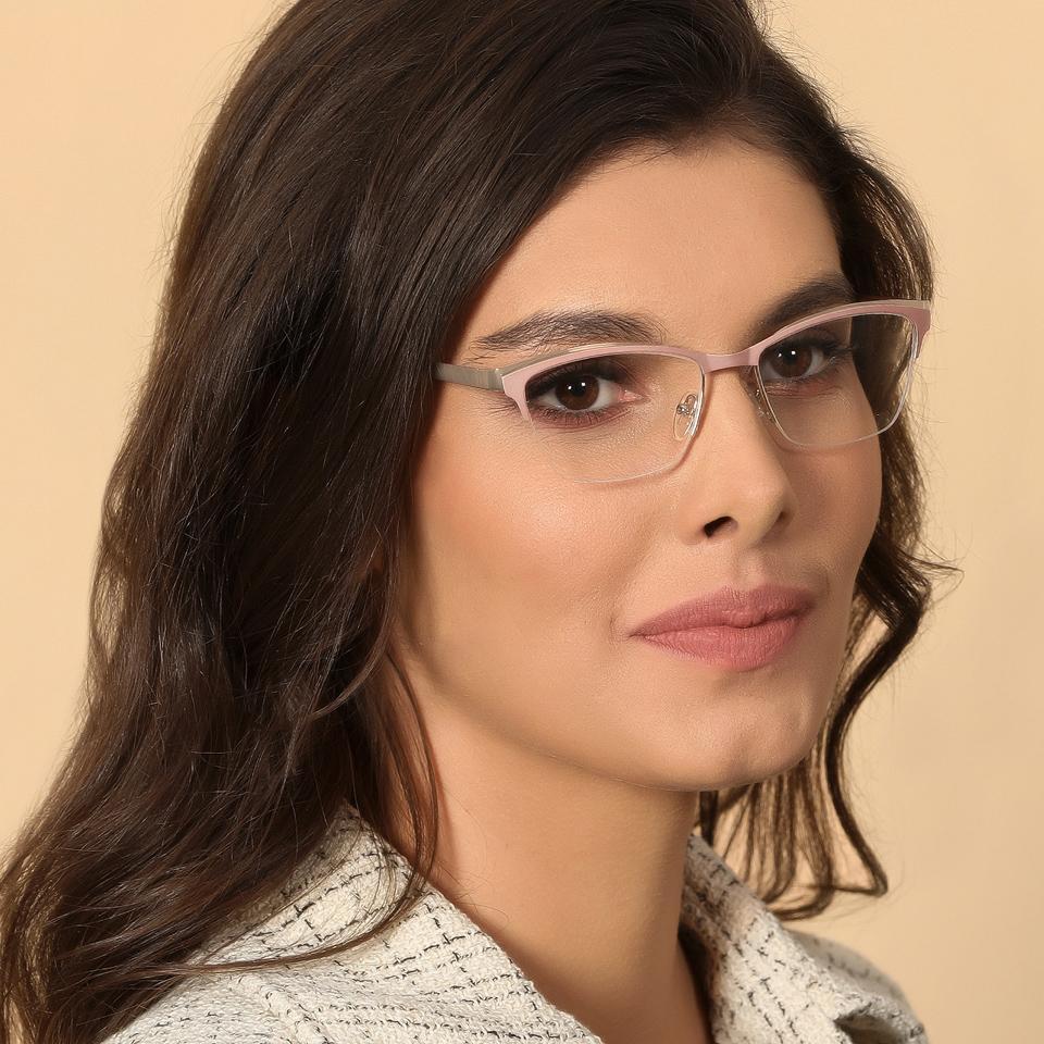 Half Rim Eyeglasses-Frame Cat Eye--EG