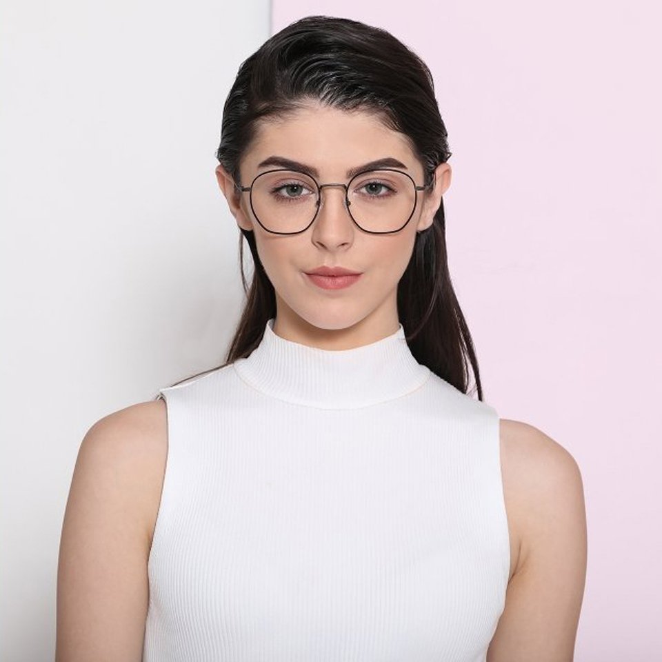Full Rim Eyeglasses-Frame Hexagonal--EG