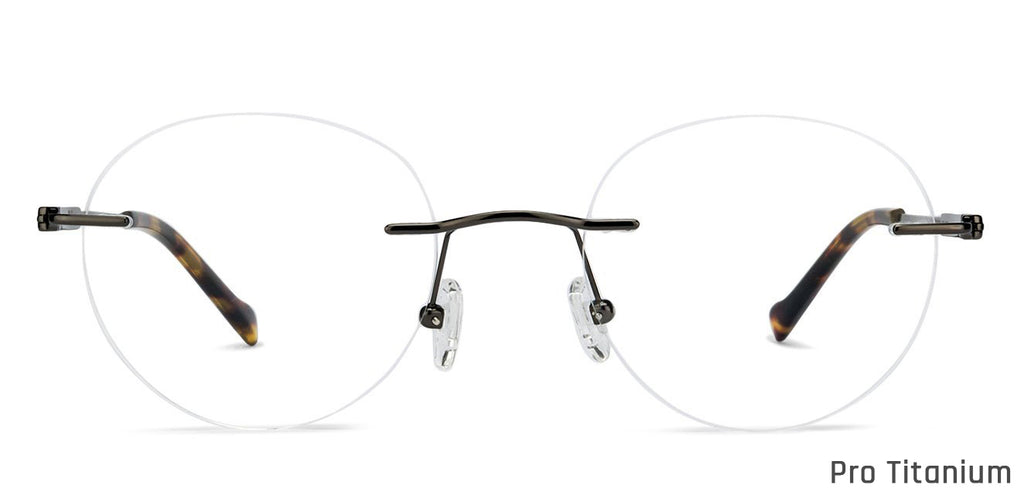 Rimless Eyeglasses-Frame Round--EG