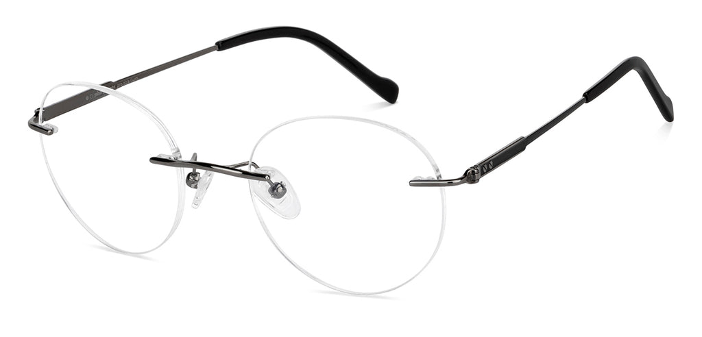 Rimless Eyeglasses-Frame Round--EG