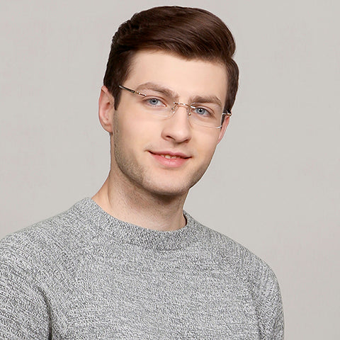 Rimless Eyeglasses-Frame Rectangle--EG