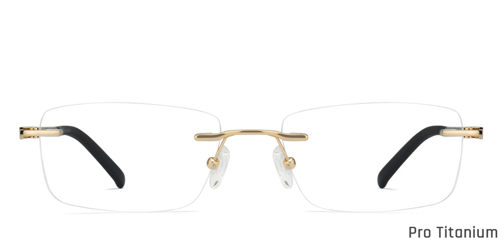 Rimless Eyeglasses-Frame Rectangle--EG