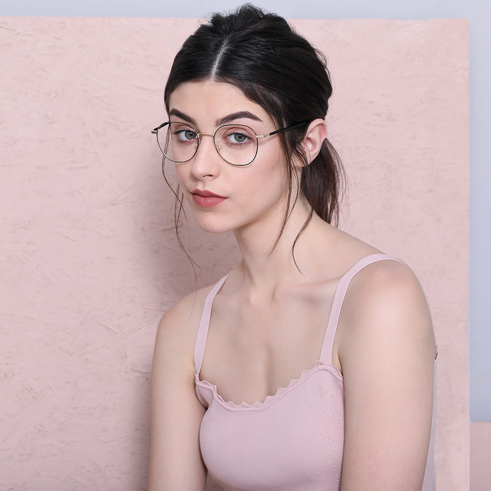 Full Rim Eyeglasses-Frame Hexagonal--EG
