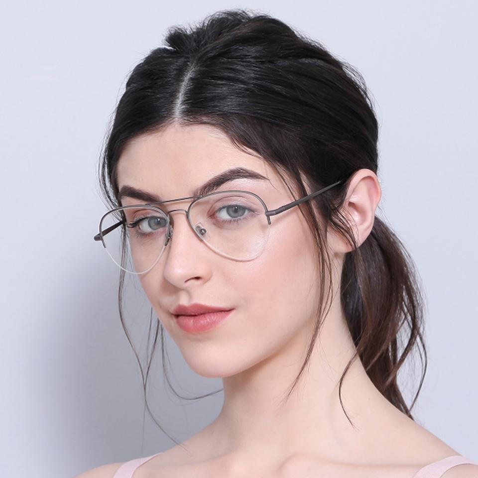 Half Rim Eyeglasses-Frame Aviator--EG